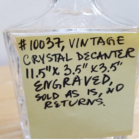 #10037 Vintage Taunton Crystal Engraved Decanter - Picture 11 of 11
